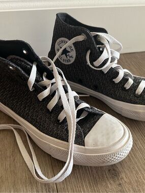 Converse gray and White Chuck Taylor High Top Sneakers